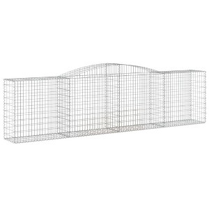 vidaXL Gabion Basket Silver Galvanized Iron 157.5 x 19.7 x 39.4/47.2 in - 1 of 4
