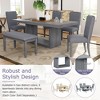 Whisen Contemporary 6-Piece Extendable Pedestal Dining Table Set with 4 Upholstered Dining Chairs and Dining Bench - 2 of 4