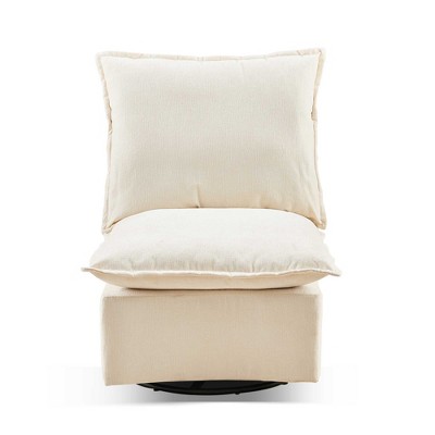 TIRAMISUBEST Detachable White Single 360 Swivel Rocking Rocker: Comfortable Seating for Living Room & Bedroom, Swivel Sofa Chair & Lounge