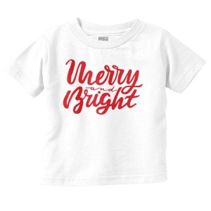 Classic Christmas Merry and Bright Toddler Baby Graphic T Shirt Brisco Brands - 1 of 4