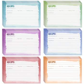Juvale 60-Pack 4x6 Recipe Cards Double Sided, Colored Recipe Index Cards for Cooking and Kitchen Organization, Watercolor Design, Bulk Pack