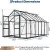 12 x 8 FT Greenhouse, Greenhouse with Aluminum Frame, Lockable Door and Ajustable Roof Vent  for Outside Garden Backyard, Patio, Black - 2 of 4