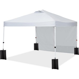 10x10ft Easy Pop-Up Canopy, Commercial Pop-Up Gazebo Tent, Waterproof Outdoor Screen Tent with Mesh Mosquito Netting Side Walls for Parties, Camping - 1 of 4