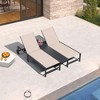 PURPLE LEAF Outdoor Double Chaise Lounge Aluminum Lounge Chairs with Adjustable Backrest Tanning Daybed Reclining Loveseat for Pool Beach Garden Patio - 4 of 4
