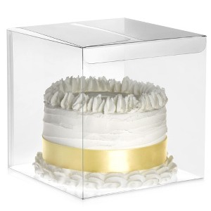 Juvale 30-Pack Clear Gift Boxes - 6x6x6 In Square Plastic Transparent Boxes for Cakes, Wedding, Baby Shower, Birthday Party - 1 of 4