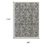 HomeRoots 8' X 10' Gray and Ivory Abstract Power Loom Distressed Non Skid Area Rug With Fringe - 3 of 3