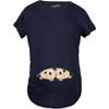 Maternity Peeking Twins T Shirt Cute New Baby Announcement Reveal Pregnancy Tee - Crazy Dog Maternity T Shirt - 2 of 4
