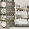 Narrow Shoe Rack Cabinet, Shoe Storage Cabinet with Flip Louvered Doors, White - 3 of 4