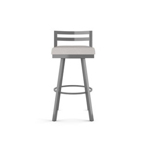 26.75" Derek Swivel Counter Height Barstool Light Gray/Gray - Amisco - 1 of 4