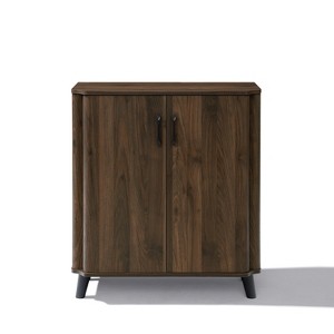 LuxenHome Dark Oak Manufactured Wood 31.5-Inch W x 36-Inch H 2-Door Storage Cabinet - 1 of 4