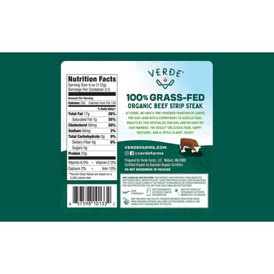 Verde Farms Organic Grassfed Strip - 10oz