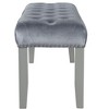 Passion Furniture Geneva Silver Champagne Bench with Chrome Nailheads and Jewel Tufted Seat (20 in. H x  62 in. W x 15 in. D) - 3 of 4