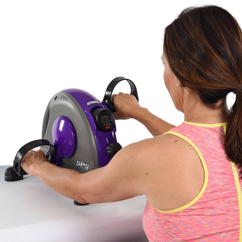 Mini Exercise Bike with Smooth Pedal System, Purple with Smart Workout App, No Subscription Required, 4 of 8