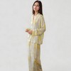 Anna-Kaci Lounge Women's Watercolor Floral Print Pajama Set with Relaxed Long Sleeve Button-Up Top and Wide Leg Pants - 3 of 4