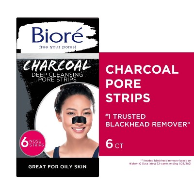 Biore Charcoal Deep Cleansing Pore Strips Pore - 6ct