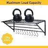 LunaLulinlk Hanging Pot Rack, Wall Mounted 2-Tier Pot and Pan Rack, Kitchen Storage Shelf with 10 S-Shaped Hooks - 4 of 4