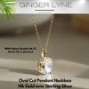Oval Solitaire Necklace for Women Sterling Silver 2.5 Ct 8A Cubic Zirconia Pendant 18" Chain by Ginger Lyne - 2 of 4