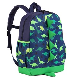Dinosaur Toddler Backpacks, Cute Water Resistant Little Boys Girls Backpack Chest Strap for Kindergarten,Rucksack Schoolbag Bookbag for Kids Green - 1 of 4