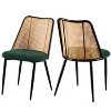 CAVINAS Modern Rattan Dining Chairs, Upholstered Kitchen Chair with Metal Frame and Open-Weave Backrest - 2 of 4