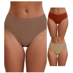 INSPIRE CHIC Women's High Waisted Butt Lifter Briefs Tummy Control Underwear, Available in Plus Size 3 Packs - 1 of 4