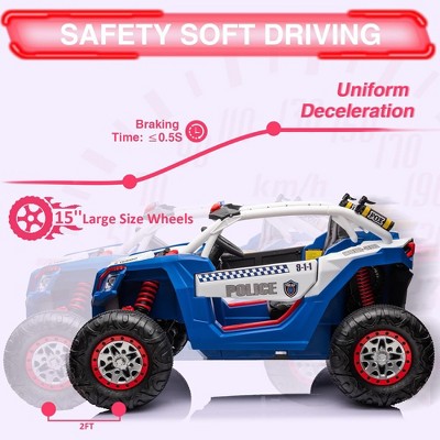 24V Blue Police UTV Ride-On Car with Remote Control