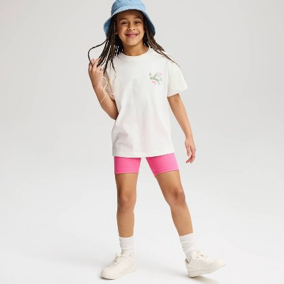 Cat & Jack Girls' Short Sleeve Oversized 'Sea Friends' Graphic T-Shirt - Cat & Jack™ Cream M — фото 4