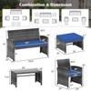 Costway 6PCS Patio Furniture Set Outdoor Sectional Conversation PE Rattan Sofa Set Black/Gray/Navy/Red/White/Turquoise - 3 of 4