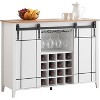 47" Wooden Wine Bar Cabinet with Sliding Door, Modern Liquor Whiskey Coffee Station with Wine Rack&Glass Holder - 4 of 4
