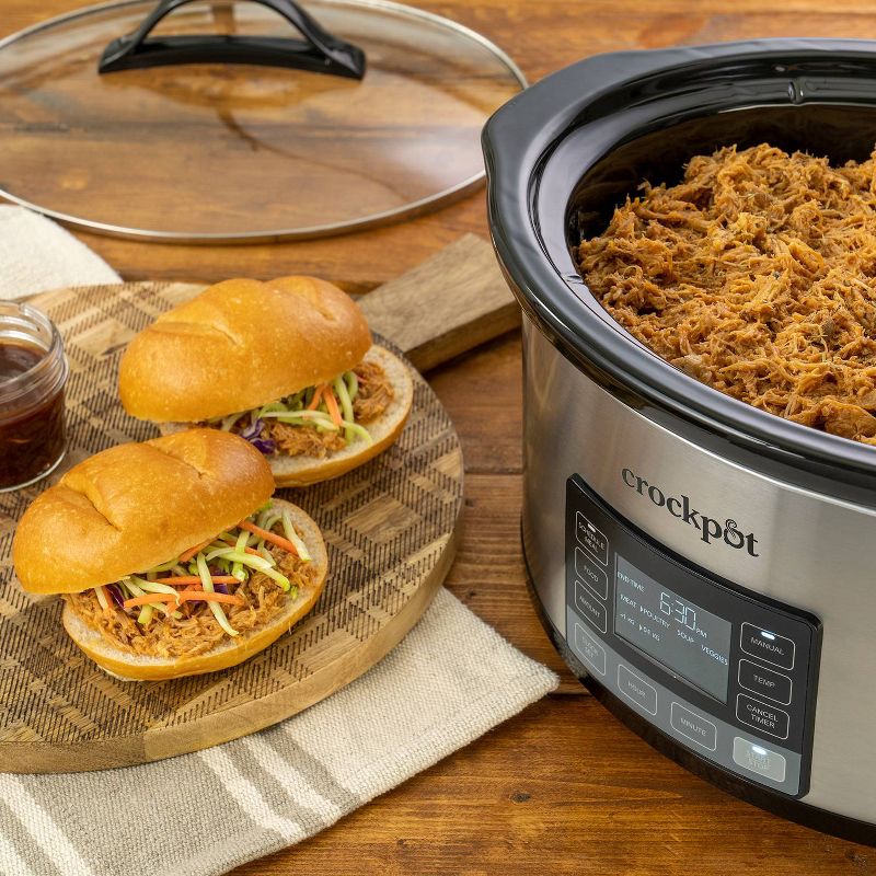 Crock-Pot 6qt MyTime Technology Programmable Slow Cooker - Stainless Steel, 6 of 9