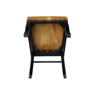 Elegant Black and Cherry Ladderback Wood Side Chair