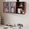 YIYIBYUS Small Kitchen Pantry Cabinet, Wall Sideboard with Glass Doors - 3 of 4