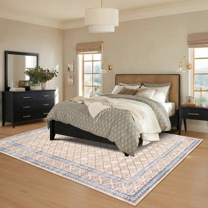 COZONY Checkered Area Rug Runner, Machine Washable Low Pile Modern Floor Carpet Mat with Non-Slip Backing for Living Room, Bedroom, Office - 1 of 4