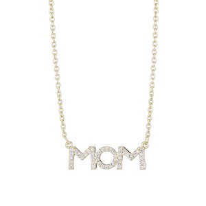 Adornia 14k Gold Plated CZ MOM Necklace - 1 of 4