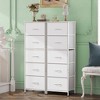 5-Drawer Tall Fabric Dresser with Wood Top, Storage Organizer Chest for Bedroom, Closet, Hallway, Sturdy Steel Frame - 3 of 4