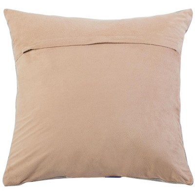 Torrance 20" Gray and Red Cowhide Pillow