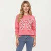 Anna-Kaci Women's Heart Bow Knit Sweater with Playful Graphic Design, Soft Crew Neck Fit and Cozy Long Sleeve Detailing - 2 of 4