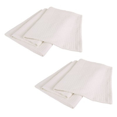 Elite Home 66 x 90 Inch Soft Lightweight All Season Grand Hotel Cotton Basket Weave Throw Blanket for Couch, Sofa, or Bed, Twin, White (2 Pack)