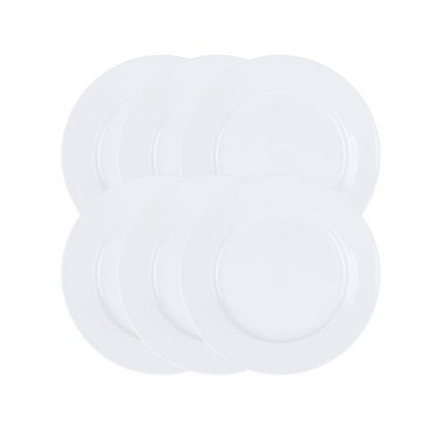 Gibson Our Table Simply White Porcelain 8 Inch Caterer Salad Plates Set of 6