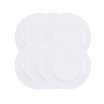 Gibson Our Table Simply White Porcelain 8 Inch Caterer Salad Plates Set of 6