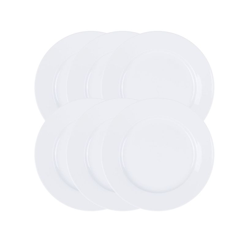 Gibson Our Table Simply White Porcelain 8 Inch Caterer Salad Plates Set of 6, 1 of 5