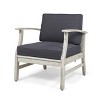 Christopher Knight Home Perla Outdoor Acacia Wood Club Chair, Light Gray/Dark Gray - 4 of 4