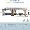 ALAULM Wall Mount Gazebo Outdoor Pergola, Hardtop Lean to Gazebo Canopy Awnings with Sloped Roof and Sturdy Steel Frame, for Patio, Deck, Backyard - 2 of 4