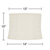 Springcrest Kolding Drum Lamp Shades White Medium 13" Top x 14" Bottom x 10" High Washer with Replacement Harp and Finial Fitting - 4 of 4