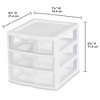 Sterilite Clearview Plastic Multipurpose Small 3 Drawer Desktop Storage Organization Unit for Home, Classrooms, or Office Spaces - image 3 of 4