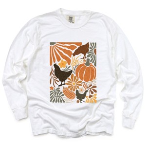 Simply Sage Market Chicken Boho Floral Garment Dyed Long Sleeve - 1 of 4