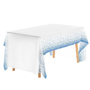 Unique Bargains Disposable Plastic Rectangle Printed Gold Domes Dining Parties Table Covers 6 Pcs - 1 of 4