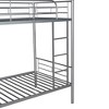Okak Twin Over Twin Bunk Bed with Ladder and Safety Guardrail Metal Loft Bunkbeds for Kids, Girls, Boys Easy Assemble Space-Saving, Silver - 4 of 4