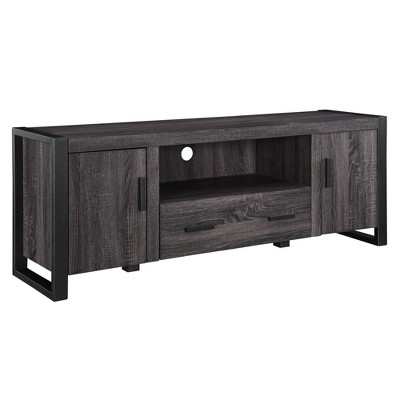 Modern Urban Industrial TV Stand for TVs up to with Storage, Cable Management - Saracina Home