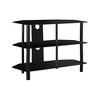 36" Metal TV Stand with 3 Clear Tempered Glass Shelves and Center Stand for Living Room - 2 of 4