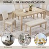 ORRD 6 Piece Dining Table Set with Bench, Light Oak Wood Kitchen Table & 4 Upholstered Chairs, Modern Farmhouse Set for Dining Room - 3 of 4